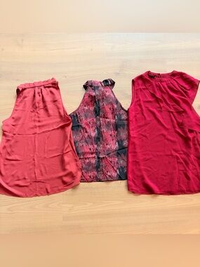 BCBGMaxAzria The‎ Limited Women’s Red Toned & Patterned Sleeveless Camisole Trio